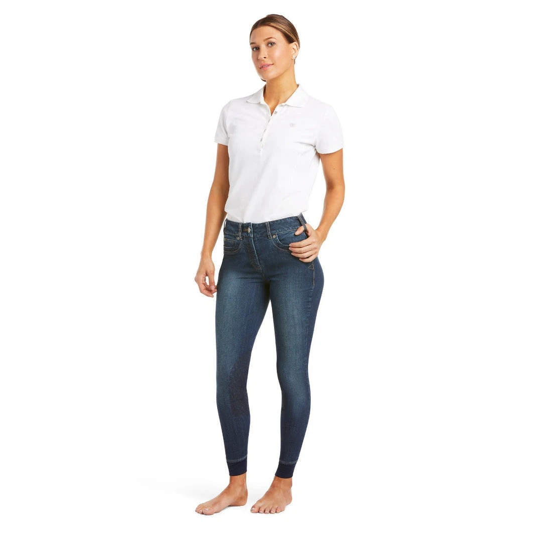 Ariat Women's Halo Denim Knee Patch Breech Breeches 6 Ariat Women's Halo Denim Knee Patch Breech Breeches