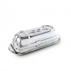 Equestrian Decor Arthur Court Equestrian Covered Butter Dish - Snaffle Bit