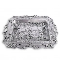 Equestrian Decor Arthur Court Grazing Horses Parlor Tray