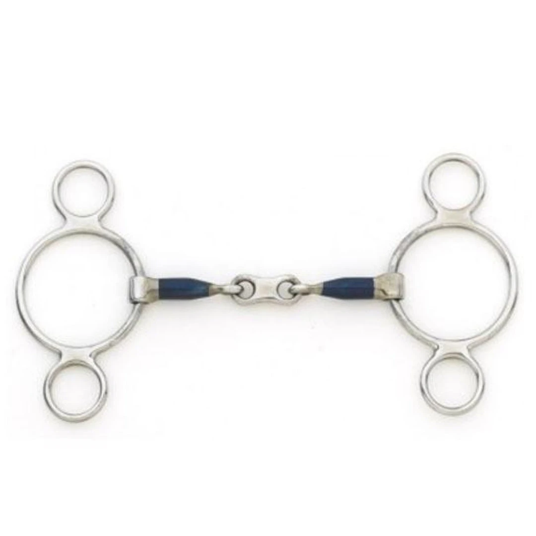 English Riding Supply Centaur Blue Steel 2 Ring French Link Gag Bit 3 English Riding Supply Centaur Blue Steel 2 Ring French Link Gag Bit