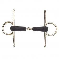 English Riding Supply Centaur Stainless Steel Soft-Rubber Covered Jointed Full Cheek Bit