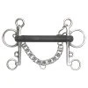 English Riding Supply Centaur Stainless Steel Hard Rubber Mullen Mouth Pelham Bit
