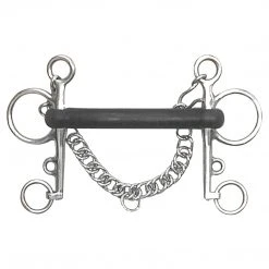English Riding Supply Centaur Stainless Steel Hard Rubber Mullen Mouth Pelham Bit