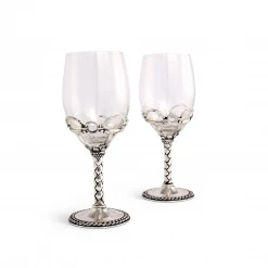 Arthur Court Equestrian Pair Of Wine Glasses Equestrian Decor