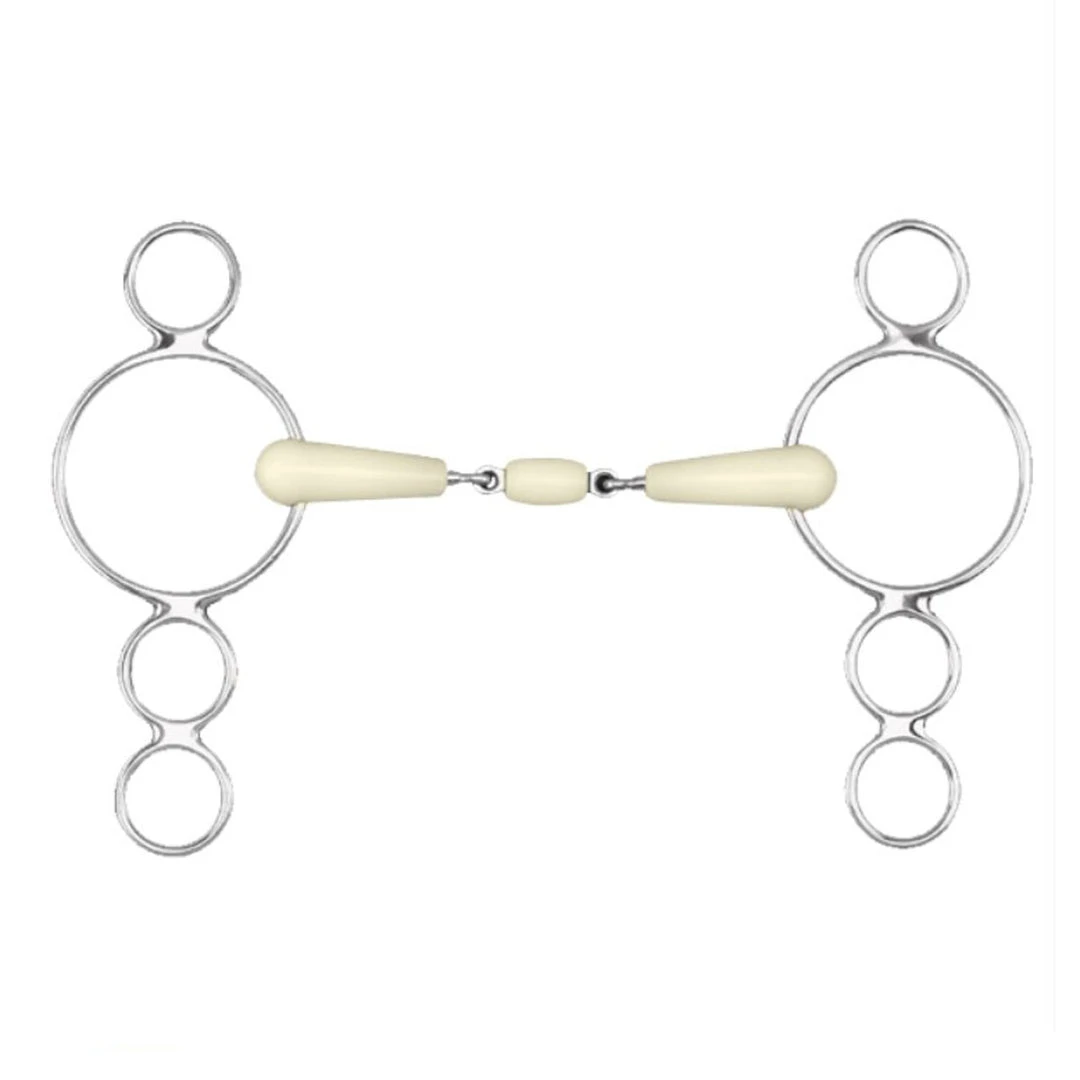 English Riding Supply Happy Mouth 3-Ring Double Jointed Mouth Gag Bit 3 English Riding Supply Happy Mouth 3-Ring Double Jointed Mouth Gag Bit