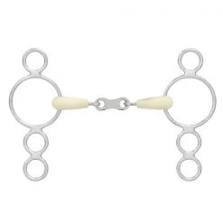 English Riding Supply Happy Mouth French Mouth Pessoa 3-Ring Double Jointed Horse Bits