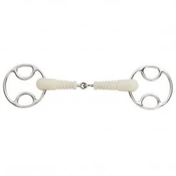 English Riding Supply Happy Mouth Jointed Ribbed Mouth Loop Ring Gag Bit