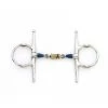 English Riding Supply Centaur Blue Steel Full Cheek Double Jointed Mouth With Loose Brass Roller Disks 2 English Riding Supply Centaur Blue Steel Full Cheek Double Jointed Mouth With Loose Brass Roller Disks