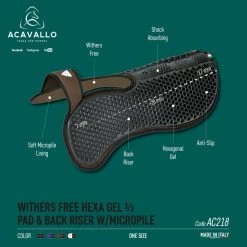 Frantisi Acavallo Withers Free Hexa Gel 1/2 Pad & Back Riser W/Micropile