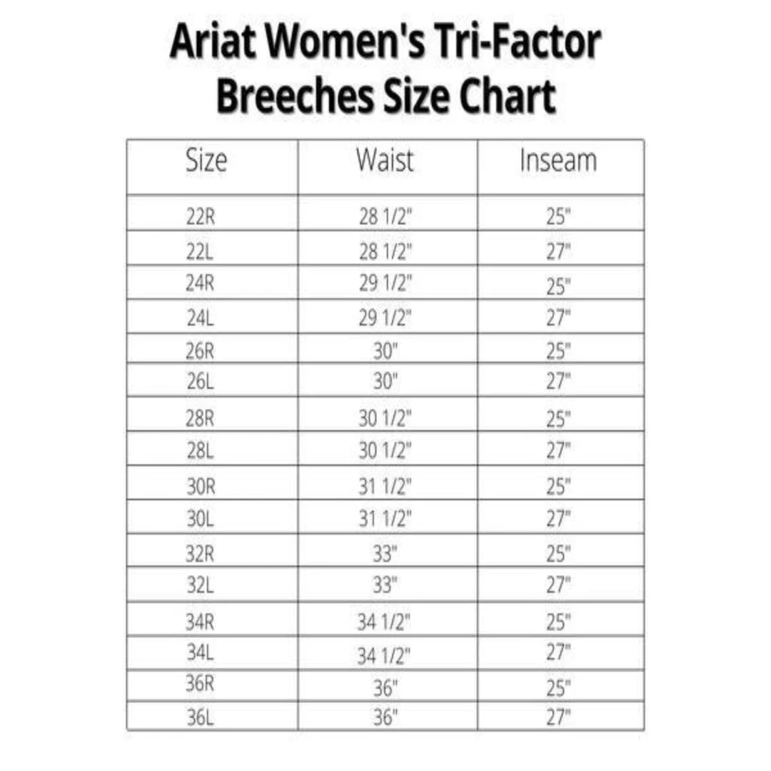 Ariat Women's Tri Factor Grip Knee Patch Breech Breeches 21 Ariat Women's Tri Factor Grip Knee Patch Breech Breeches