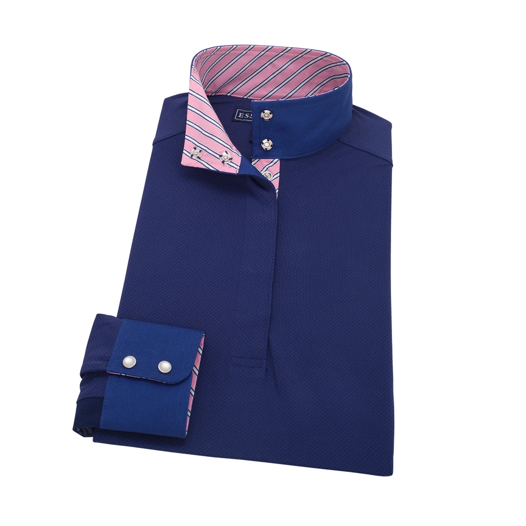 Essex Classics Pink Stripe Ladies “Dusk” Navy Jumper Performance Show Shirt 3 Essex Classics Pink Stripe Ladies “Dusk” Navy Jumper Performance Show Shirt