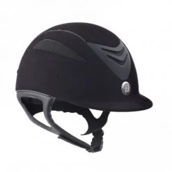 English Riding Supply One K Defender Black Suede JR Helmet Helmets