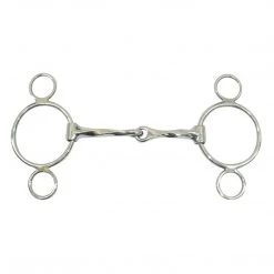 English Riding Supply Metalab Magic Twisted Mouth 2-Ring Gag Bit