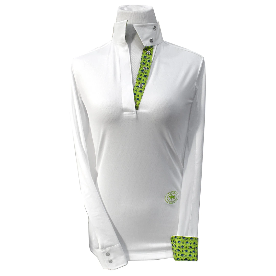 Show Shirts Essex Classics Ladies "Turtles" Talent Yarn Wrap Collar Long Sleeve Show Shirt 3 Show Shirts Essex Classics Ladies "Turtles" Talent Yarn Wrap Collar Long Sleeve Show Shirt