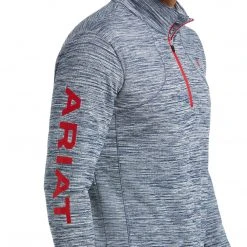 Ariat Men's Gridwork 1/4 Zip Long Sleeve Baselayer-Sale Baselayers