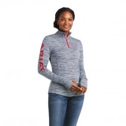 Outlet Farm House Tack Store 21 Ariat Women's Gridwork 1/4 Zip Long Sleeve Baselayer-Sale