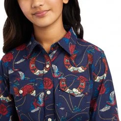 Ariat Girl's Youth R.E.A.L Rose Snap Long Sleeve Shirt