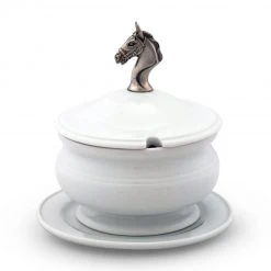 Arthur Court Porcelain Lidded Bowl-Horse