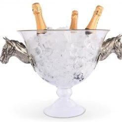 Equestrian Decor Arthur Court Horse Head Glass Ice Tub
