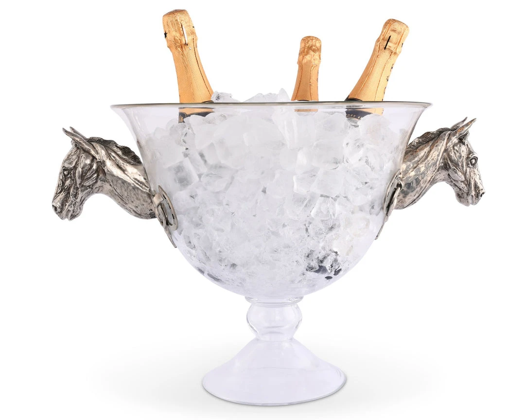 Equestrian Decor Arthur Court Horse Head Glass Ice Tub 3 Equestrian Decor Arthur Court Horse Head Glass Ice Tub