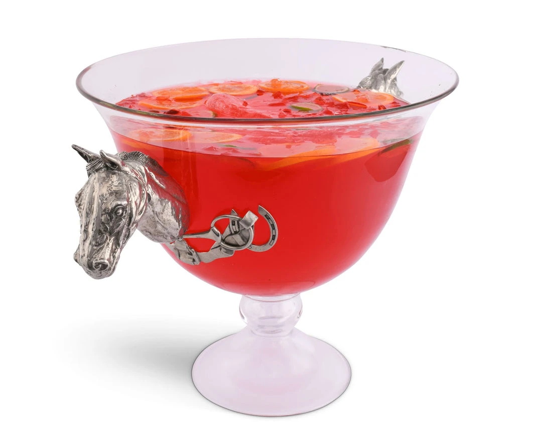Equestrian Decor Arthur Court Horse Head Glass Ice Tub 4 Equestrian Decor Arthur Court Horse Head Glass Ice Tub