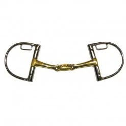 French Equestrian Jump'in French Link D-Ring Snaffle Bit With Hooks