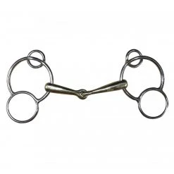 French Equestrian Horse Bits Jump' In Single Jointed German 3-Ring Bit