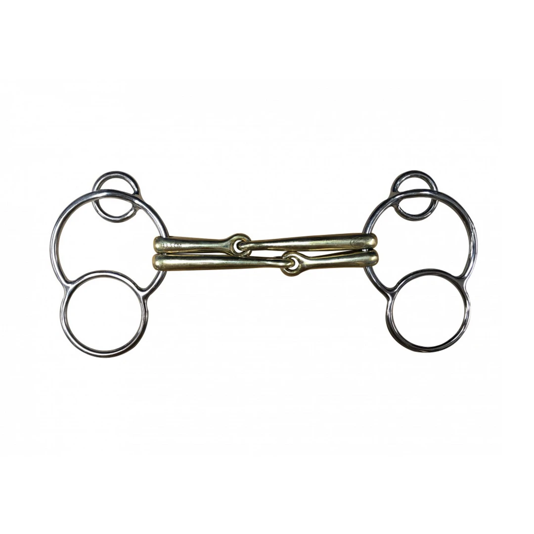 French Equestrian Horse Bits Jump'in Double Mouthpiece German 3-Ring Bit 3 French Equestrian Horse Bits Jump'in Double Mouthpiece German 3-Ring Bit