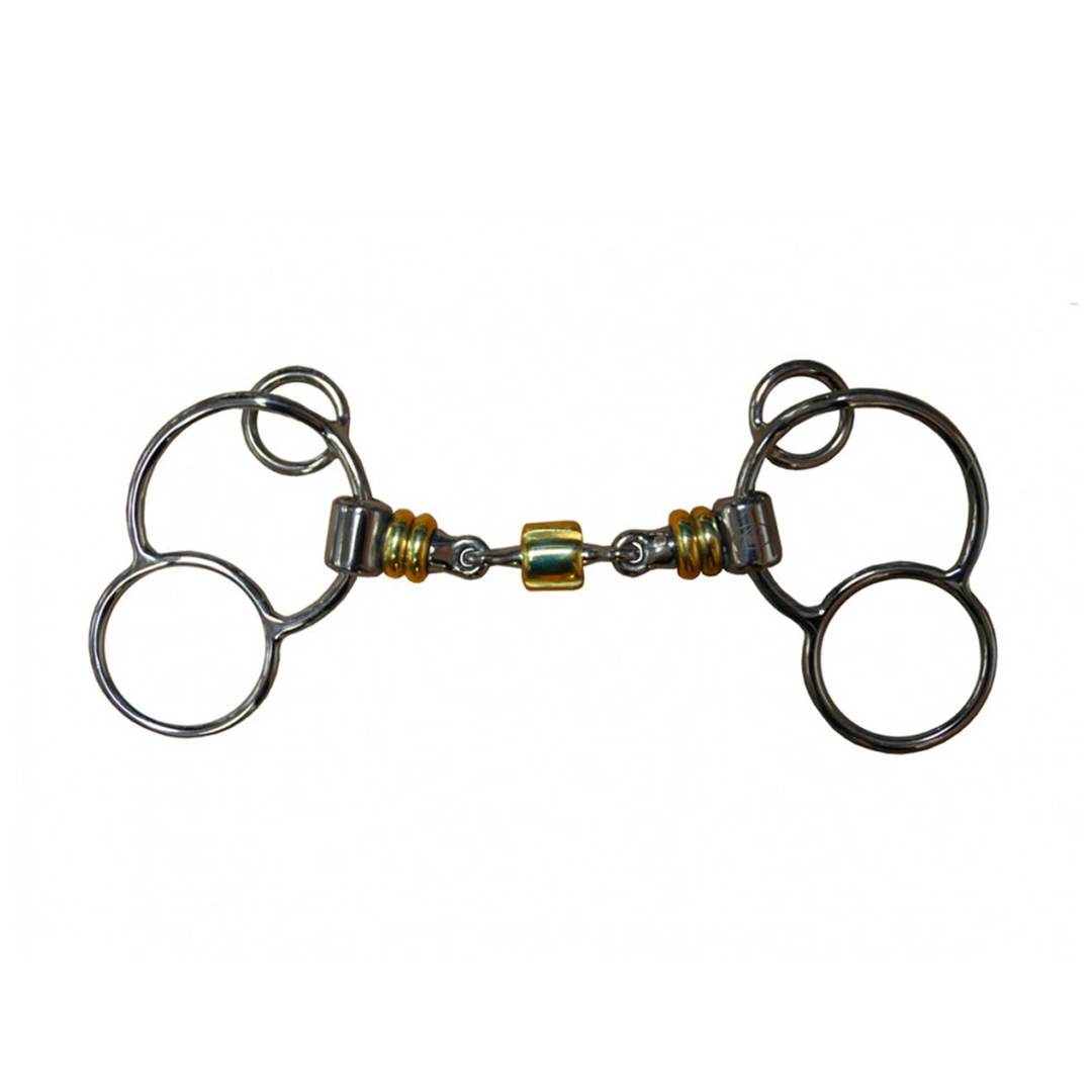 French Equestrian Horse Bits Jump'in Roller German 3-Ring Bit 3 French Equestrian Horse Bits Jump'in Roller German 3-Ring Bit