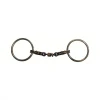 French Equestrian Jump'in Double Jointed Blue Steel With Copper Rings Loose Ring Bit