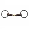 French Equestrian Jump'in Leather Covered French Link Loose Ring Bit