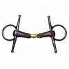 French Equestrian Jump'in Leather Covered French Link Full Cheek Bit