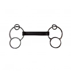 French Equestrian Horse Bits Jump'in Leather 3-Ring Bit