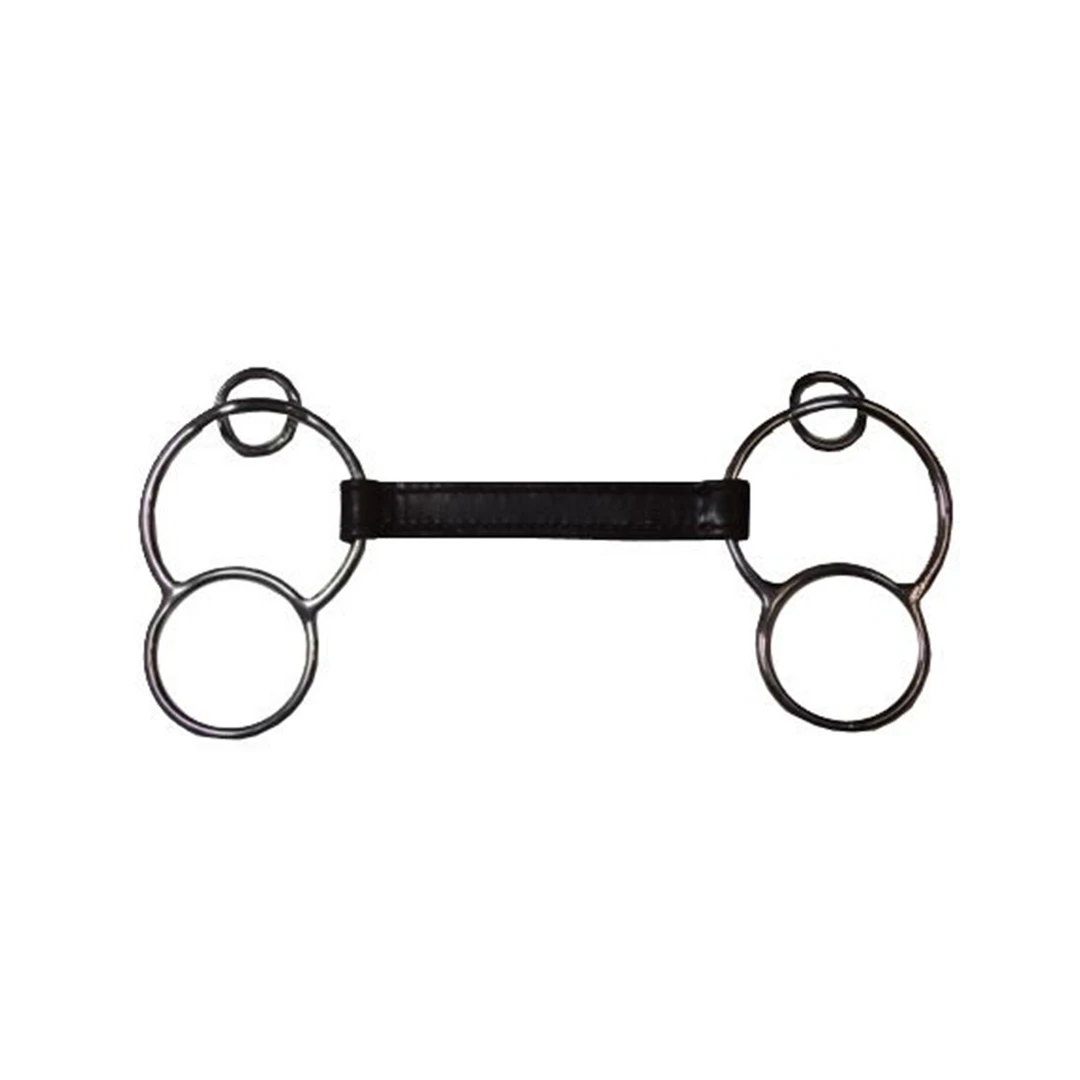 French Equestrian Horse Bits Jump'in Leather 3-Ring Bit 3 French Equestrian Horse Bits Jump'in Leather 3-Ring Bit