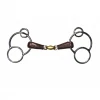 French Equestrian Horse Bits Jump'in Leather Covered French Link German 3-Ring Bit 2 French Equestrian Horse Bits Jump'in Leather Covered French Link German 3-Ring Bit