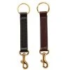 Tory Leather Brass Snap Key Fob Equestrian Decor