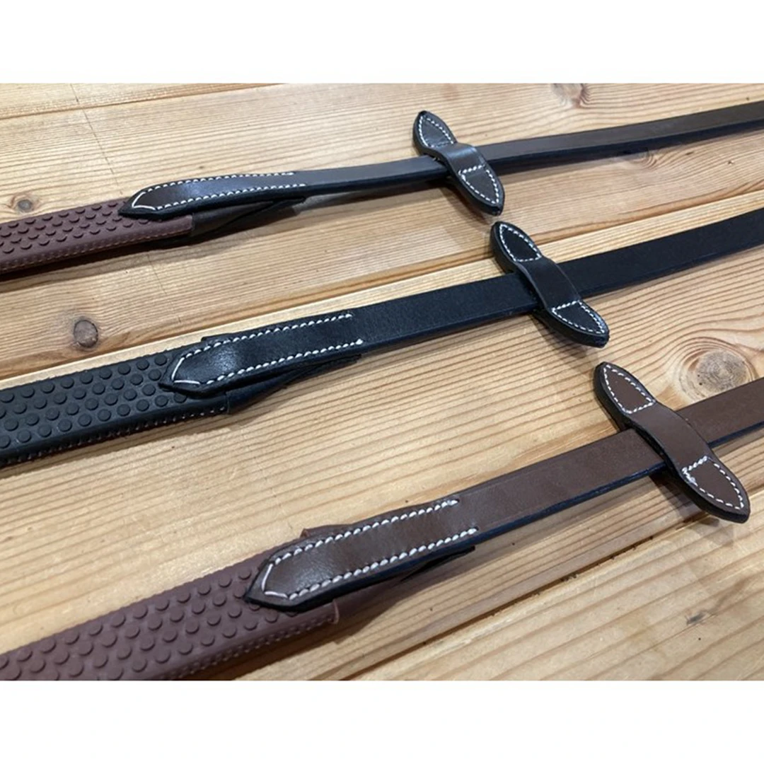 French Equestrian Jump'in 5/8" Rubber Reins - One Collection 4 French Equestrian Jump'in 5/8" Rubber Reins - One Collection