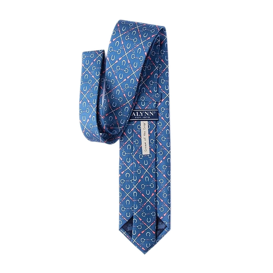 Wild Attire Inc. Cream Of The Crop Blue Silk Tie Equestrian Accessories 3 Wild Attire Inc. Cream Of The Crop Blue Silk Tie Equestrian Accessories