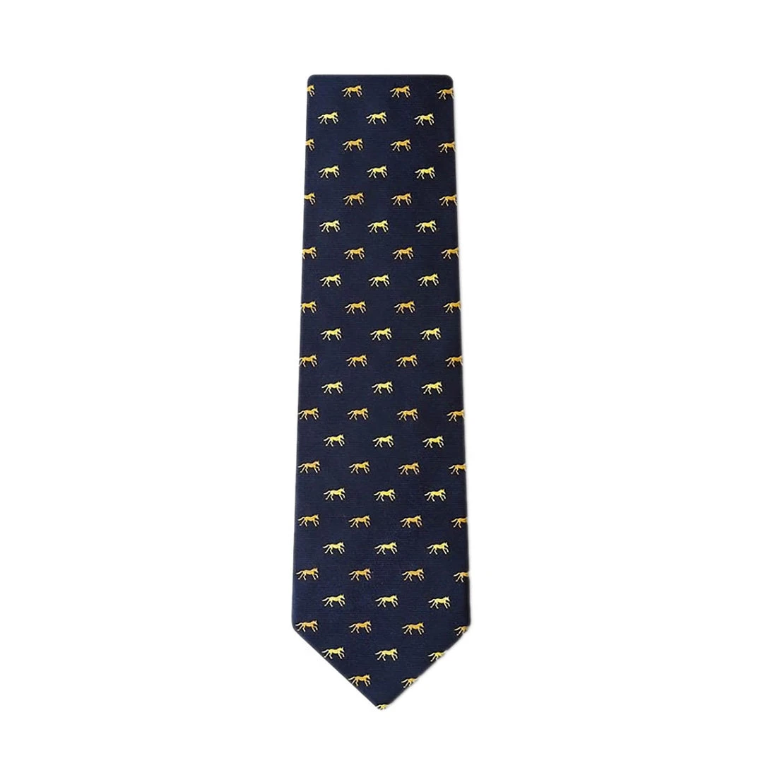 Equestrian Accessories Wild Attire Inc. Hold Your Horses Navy Blue Silk Tie 5 Equestrian Accessories Wild Attire Inc. Hold Your Horses Navy Blue Silk Tie
