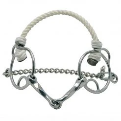 Partrade Metalab Single Joint Twisted Combination Bit With Rope Noseband Horse Bits