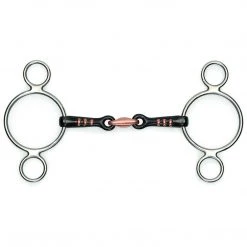 Shires Equestrian Products Horse Bits Shires Two Ring Sweet Iron Gag With Raised Ribs Bit