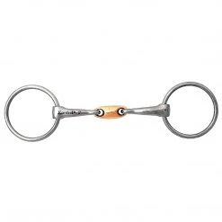 Weatherbeeta Horse Bits JP Korsteel Stainless Steel Copper Oval Link Loose Ring Snaffle Bit