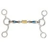 Shires Equestrian Products Shires Blue Sweet Iron Tom Thumb With Roller Link Bit Horse Bits