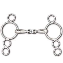 Toklat Originals Toklat Hollow Mouth French Link 4-Ring Continental Gag Bit Horse Bits