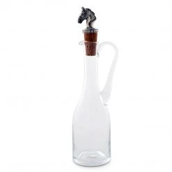 Arthur Court Cruet Bottle With Horse Head Cork Screw Equestrian Decor