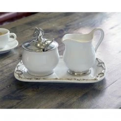 Equestrian Decor Arthur Court Sugar & Creamer Set