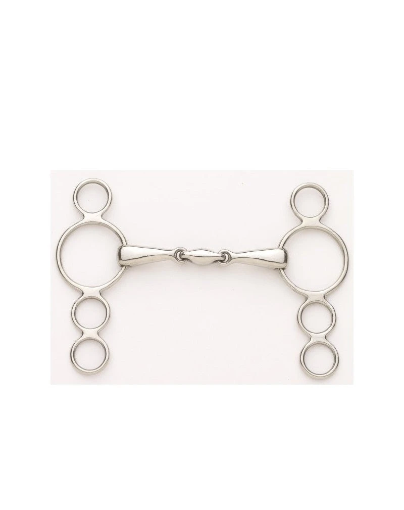 English Riding Supply Ovation Elite Solid Stainless Steel 3-Ring Gag Horse Bits 3 English Riding Supply Ovation Elite Solid Stainless Steel 3-Ring Gag Horse Bits
