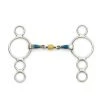 English Riding Supply Horse Bits Centaur Blue Steel 3-Ring Gag Bit With Loose Brass Roller Disks 1 English Riding Supply Horse Bits Centaur Blue Steel 3-Ring Gag Bit With Loose Brass Roller Disks