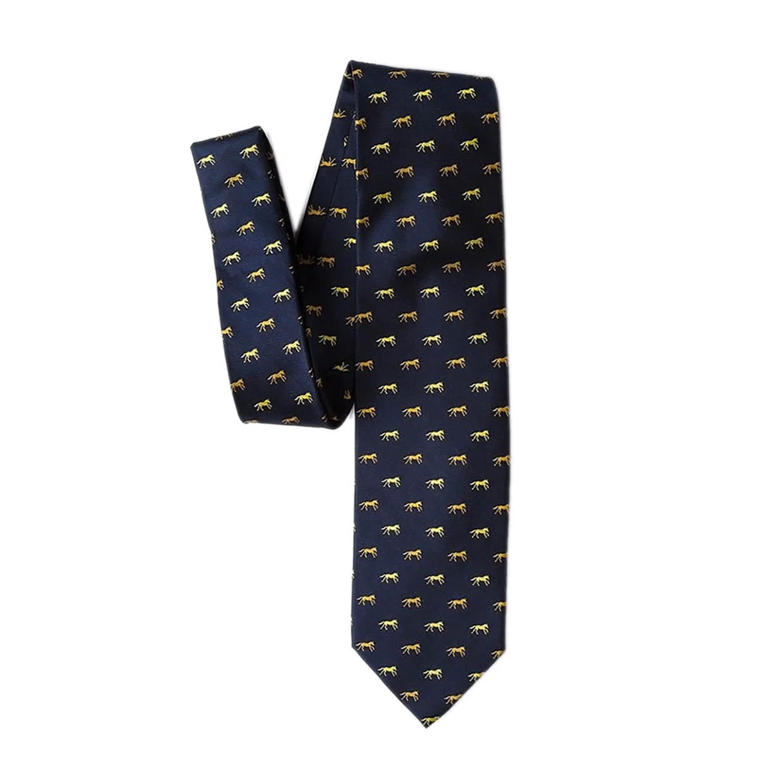Equestrian Accessories Wild Attire Inc. Hold Your Horses Navy Blue Silk Tie 3 Equestrian Accessories Wild Attire Inc. Hold Your Horses Navy Blue Silk Tie